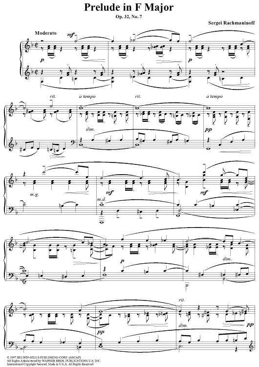 Prelude in F Major, Op. 32, No. 7
