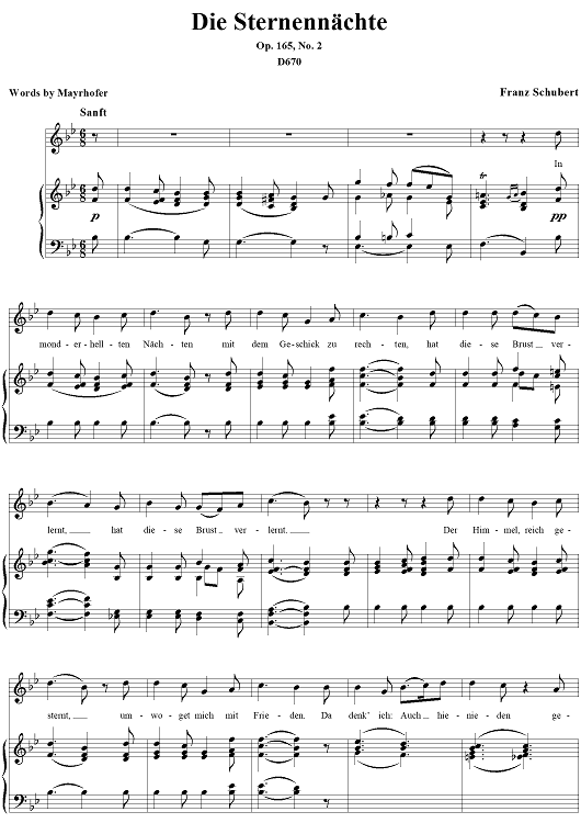 Die Sternennächte, Op.165, No.2, D670