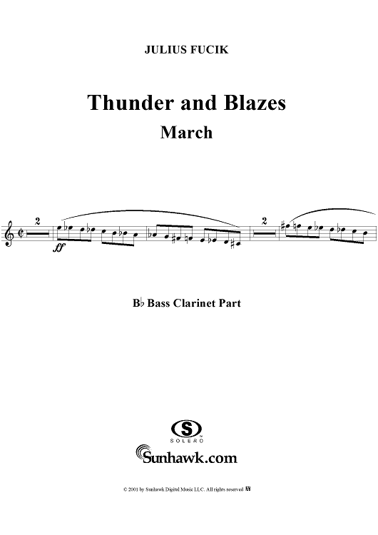 Thunder and Blazes March (Entry of the Gladiators) - Bass Clarinet