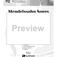 Mendelssohn Songs: Volume 1 for Cello Quartet - Score