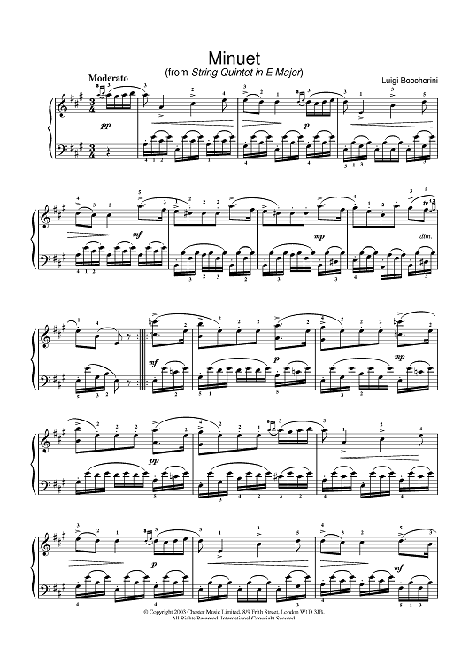 Minuet (from String Quintet in E Major)