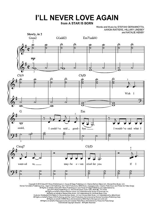 I'll Never Love Again -  from A Star Is Born (2018)