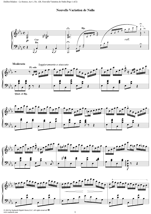 La Source, Act 1, No. 12b: Nouvelle Variation de Naïla