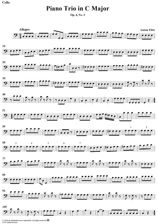 Piano Trio in C Major, Op. 4, No. 3 - Cello