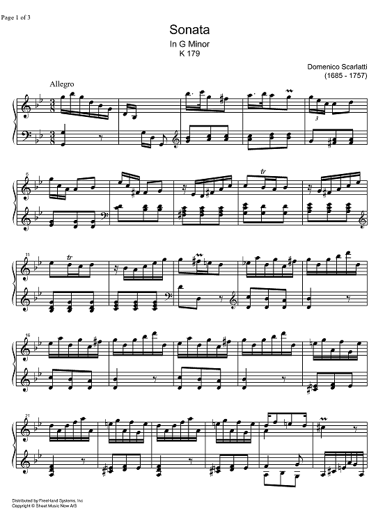 Sonata g minor K179