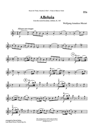 Alleluia - from the motet Exsultate, Jubilate, K. 165 - Part 1 Flute, Oboe or Violin