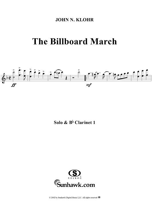 The Billboard March - Solo & 1st Clarinets