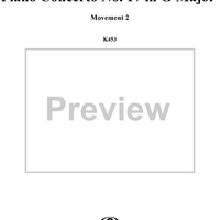 Piano Concerto No. 17 in G Major, Movement 2 (K453) - Full Score