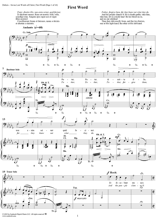 Seven Last Words of Christ, 1st WORD