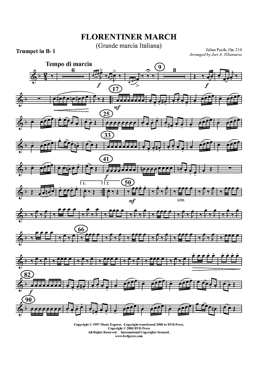 Florentiner March (Grande marcia Italiana) - Trumpet 1