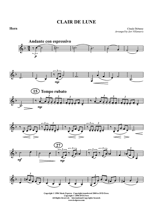 Clair de lune - Horn (Op. Trombone)