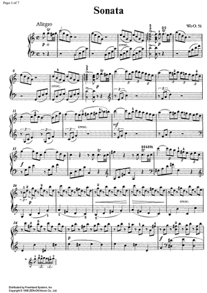 Sonata C Major WoO 51 - Piano