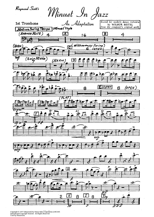 Minuet In Jazz - Trombone 1