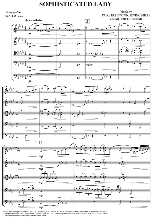 Sophisticated Lady - Score
