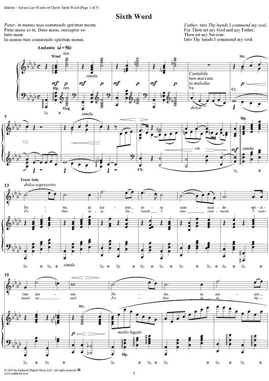 Seven Last Words of Christ, 6th WORD