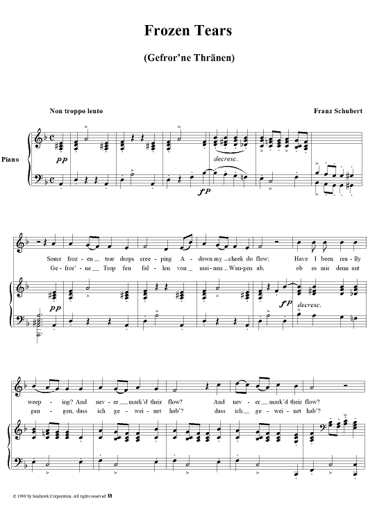Winterreise (Song Cycle), Op.89, No. 03 - Frozen Tears, D911