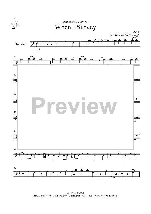When I Survey - Trombone