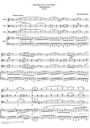 Piano Quartet no. 1 in G minor, op. 25: Movement 3