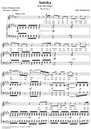 Six Lieder, Op. 57, No. 3: "Suleika"