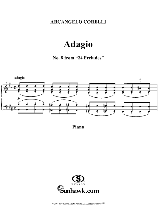 Adagio in B Minor, No. 8 from "Twenty Four Preludes"