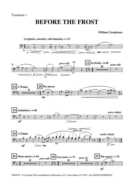 Before the Frost - Trombone 1