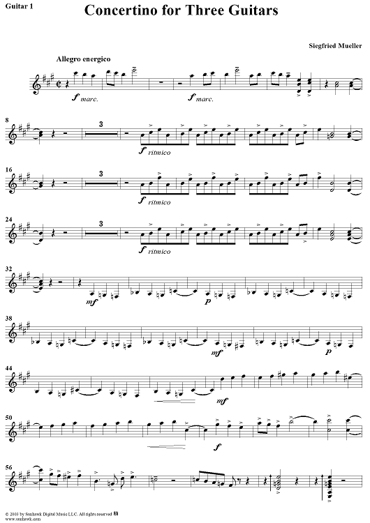 Concertino for Three Guitars - Guitar 1