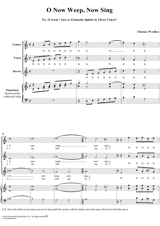 Fa La. Now Weep, Now Sing
