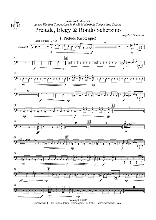 Prelude, Elegy & Rondo Scherzino - Trombone 2