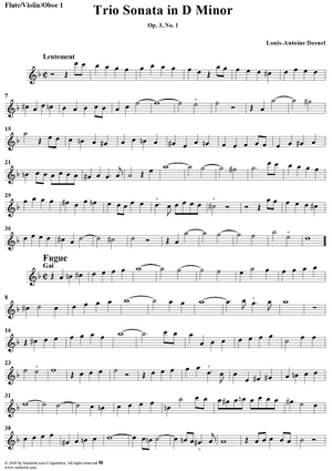 Trio Sonata in D Minor - Op. 3, No. 1 - Flute/Oboe/Violin 1