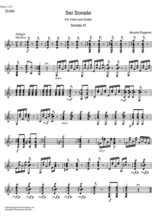 Sonata d minor Op. 2 No. 3 - Guitar