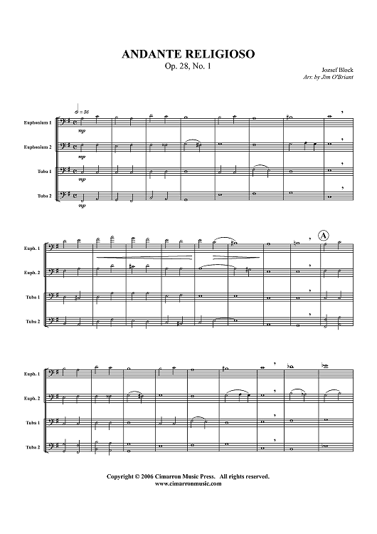 Andante Religioso, Op. 28, No. 1 - Score