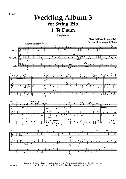Wedding Album 3 for String Trio - Score