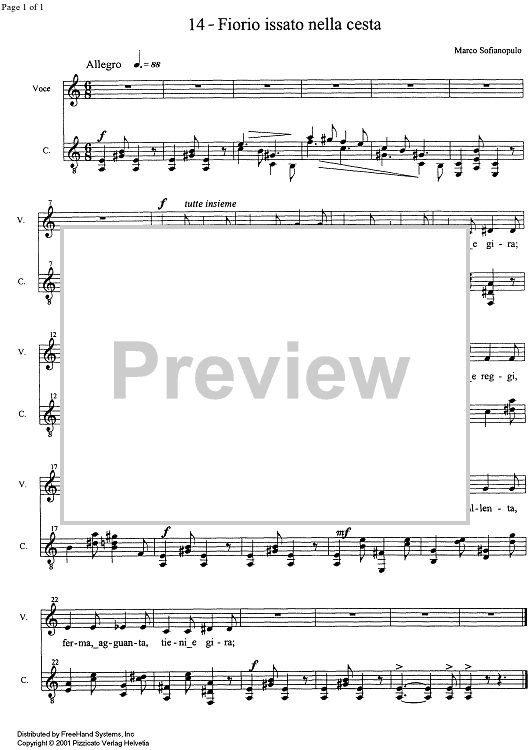 Fiorio issato nella cesta