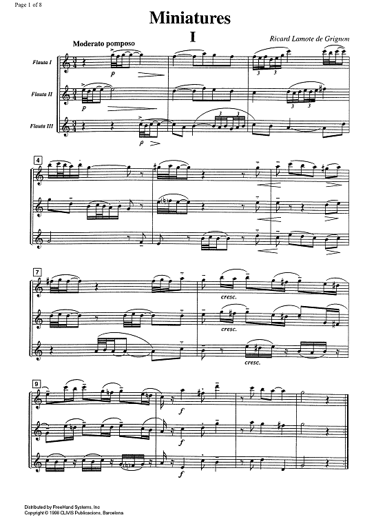 Miniatures Vol. 1 - Score