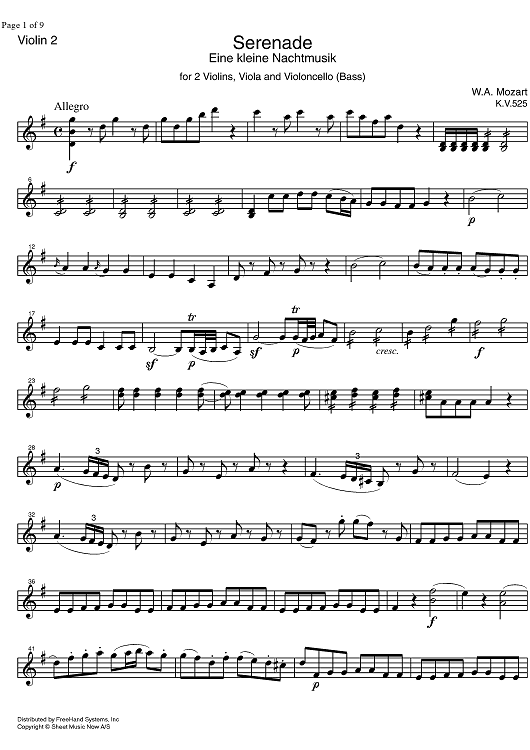 Eine Kleine Nachtmusik KV525 - Violin 2