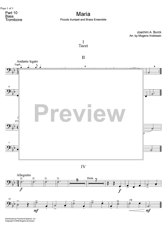 Maria - Bass Trombone