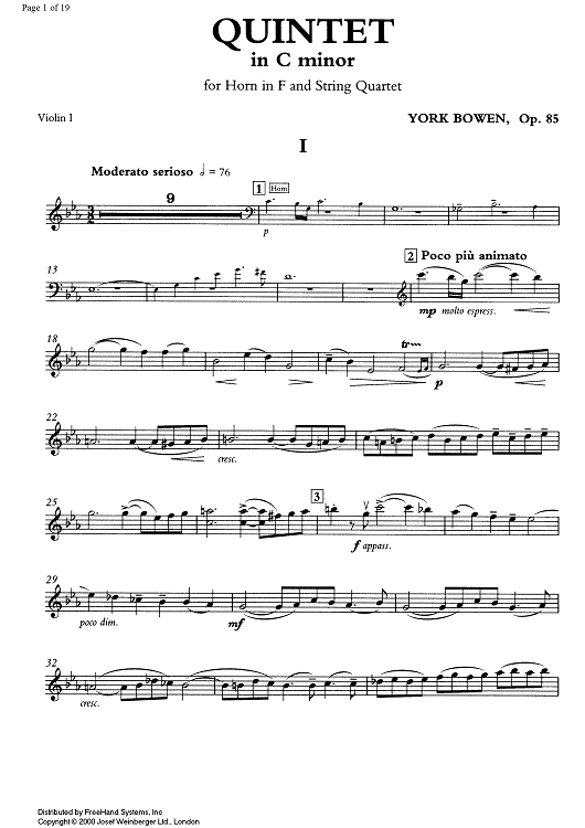 Quintet c minor Op.85 - Violin 1