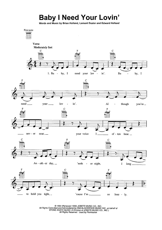 Baby I Need Your Lovin'