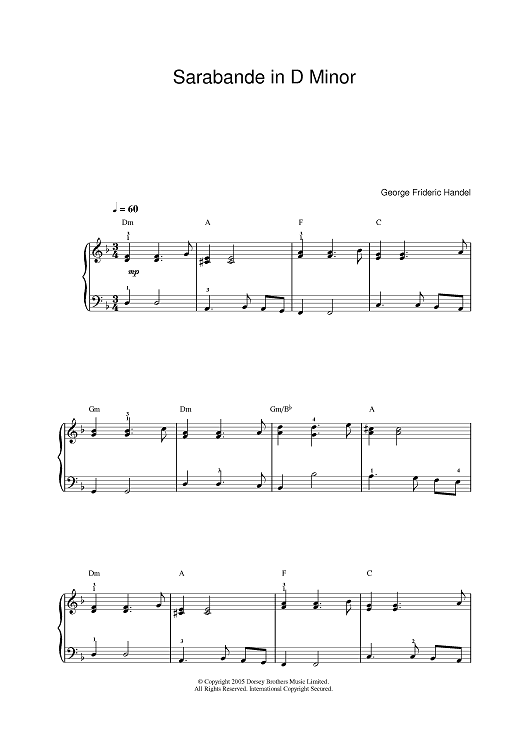 Sarabande in D minor