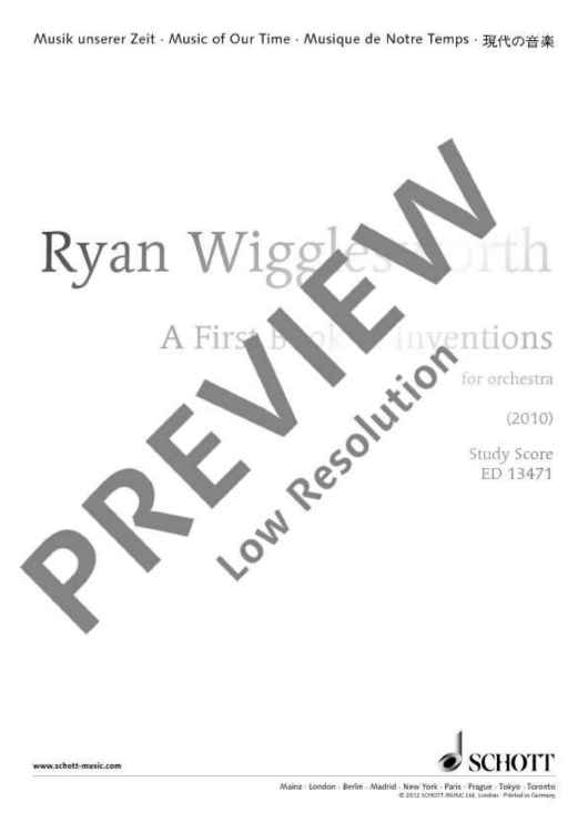 A First Book of Inventions - Full Score