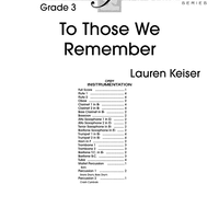 To Those We Remember - Score