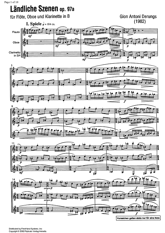 Ländliche Szenen (Rural scenes) Op.97a - Score