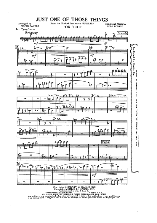 Just One Of Those Things - Trombone 1