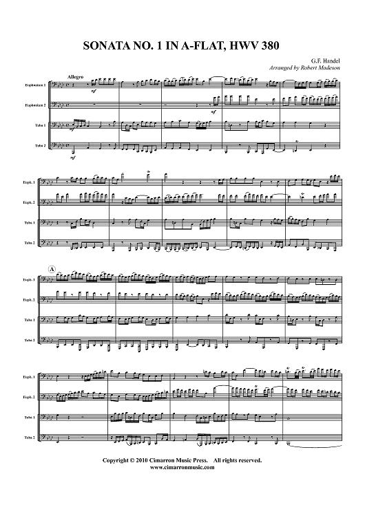 Sonata No. 1 in Ab, HWV 380 - Score