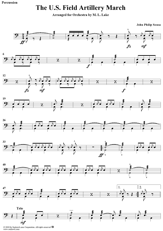 The U.S. Field Artillery March - Drums