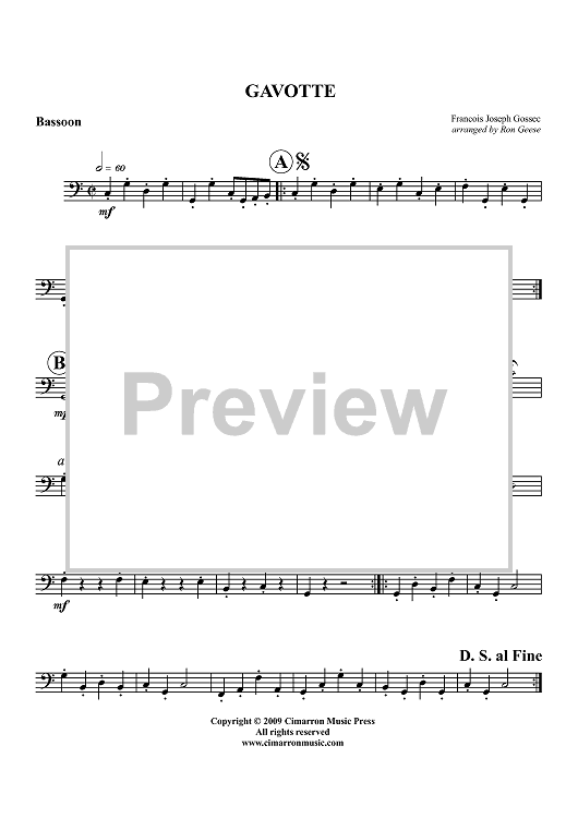 Gavotte - Bassoon