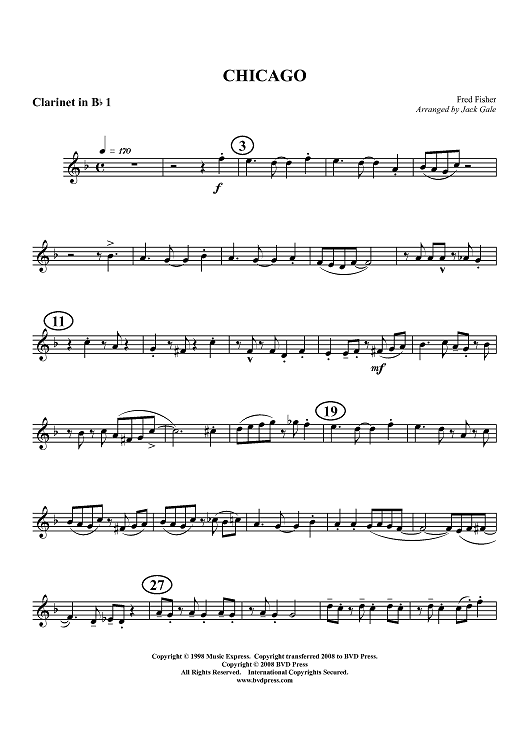 Chicago - Clarinet 1 in B-flat