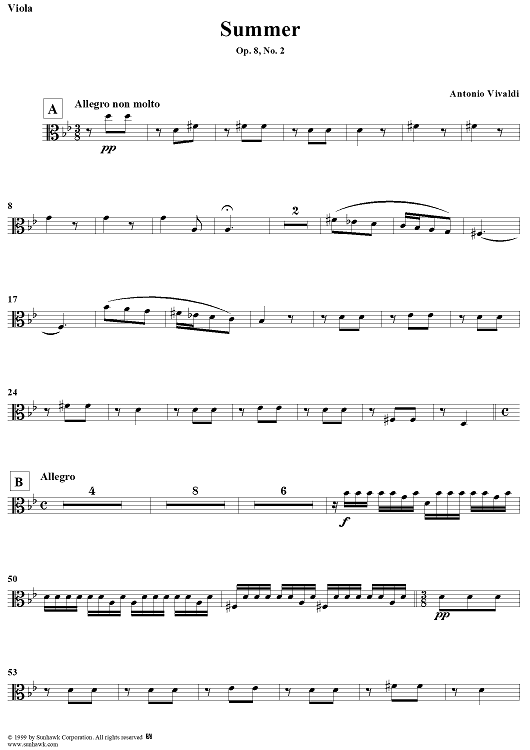 The Four Seasons, No. 2: Summer - Viola