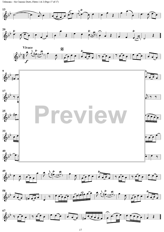 Six Canonic Duets, Op. 5 Treble Clef Instruments" Sheet Music for