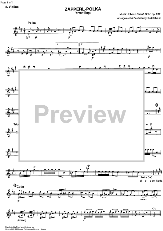 Zäpperl Polka Op.202 - Violin 2